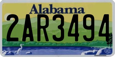 AL license plate 2AR3494