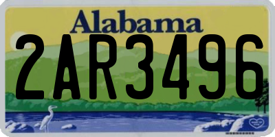 AL license plate 2AR3496