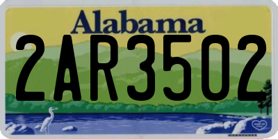 AL license plate 2AR3502