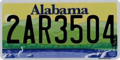 AL license plate 2AR3504