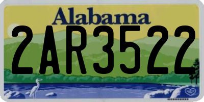 AL license plate 2AR3522