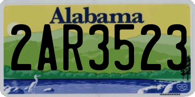 AL license plate 2AR3523