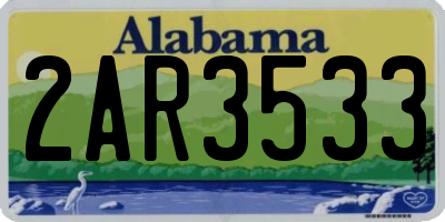 AL license plate 2AR3533