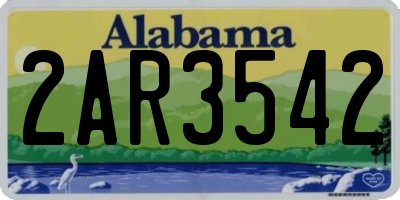 AL license plate 2AR3542