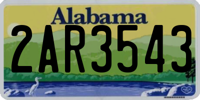 AL license plate 2AR3543