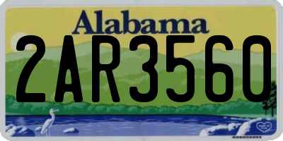 AL license plate 2AR3560