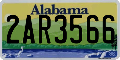 AL license plate 2AR3566