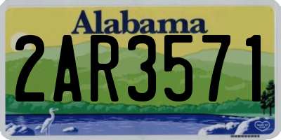 AL license plate 2AR3571