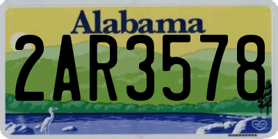 AL license plate 2AR3578