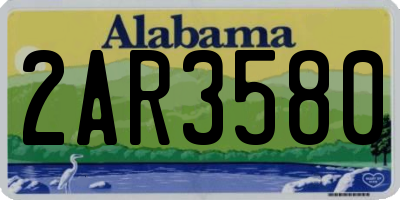 AL license plate 2AR3580