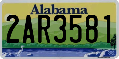 AL license plate 2AR3581