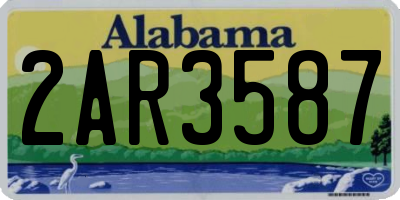 AL license plate 2AR3587