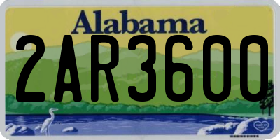 AL license plate 2AR3600