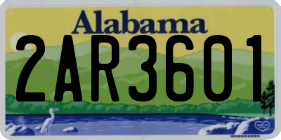 AL license plate 2AR3601