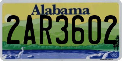 AL license plate 2AR3602