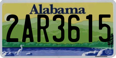 AL license plate 2AR3615