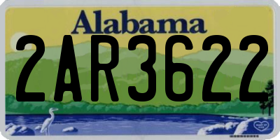 AL license plate 2AR3622
