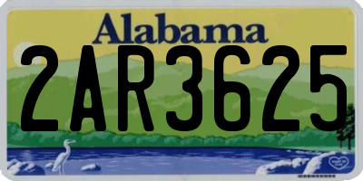 AL license plate 2AR3625