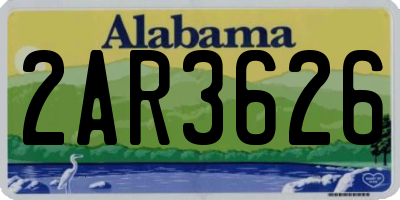 AL license plate 2AR3626