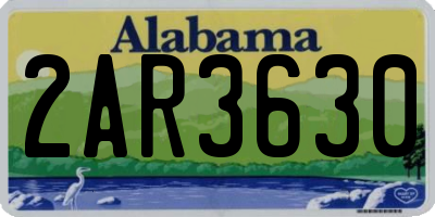 AL license plate 2AR3630