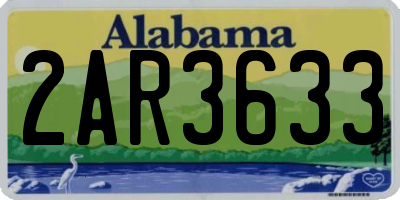 AL license plate 2AR3633