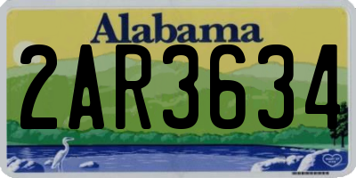 AL license plate 2AR3634