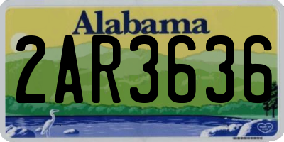 AL license plate 2AR3636