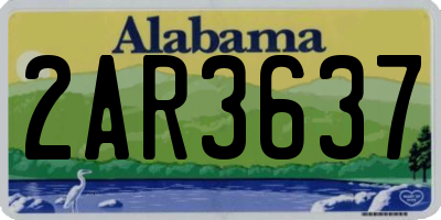 AL license plate 2AR3637