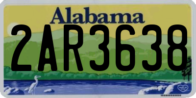 AL license plate 2AR3638