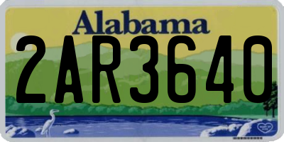 AL license plate 2AR3640