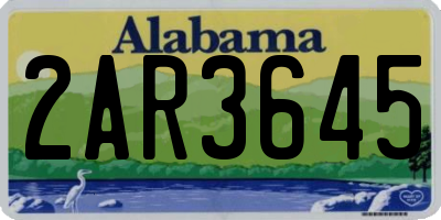 AL license plate 2AR3645