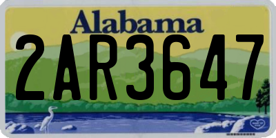 AL license plate 2AR3647