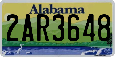 AL license plate 2AR3648