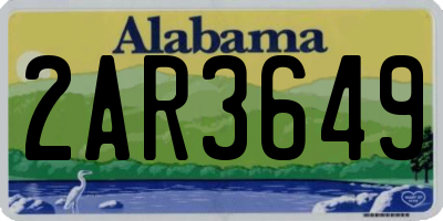AL license plate 2AR3649