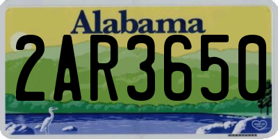 AL license plate 2AR3650