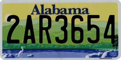 AL license plate 2AR3654