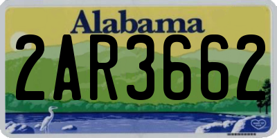 AL license plate 2AR3662