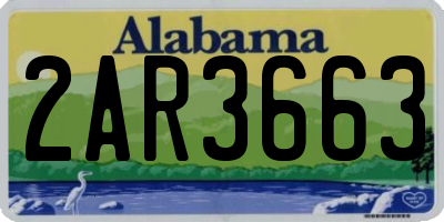 AL license plate 2AR3663
