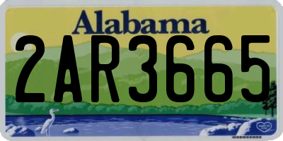 AL license plate 2AR3665
