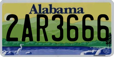 AL license plate 2AR3666