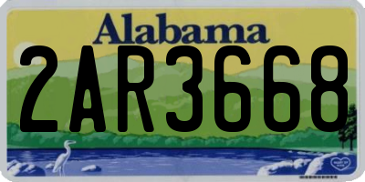 AL license plate 2AR3668