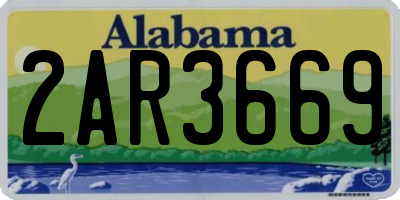 AL license plate 2AR3669