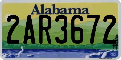AL license plate 2AR3672