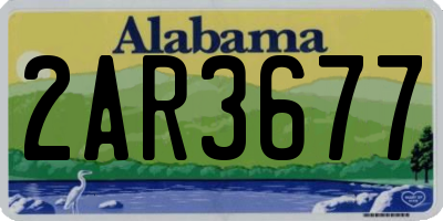 AL license plate 2AR3677