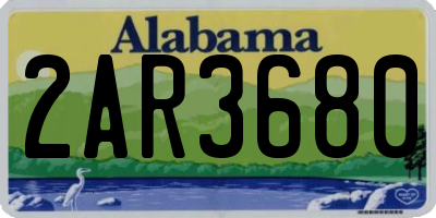 AL license plate 2AR3680