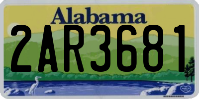 AL license plate 2AR3681