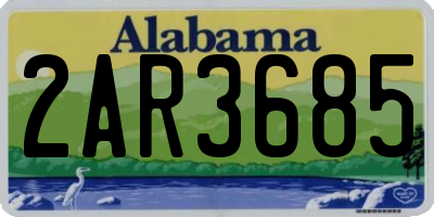 AL license plate 2AR3685