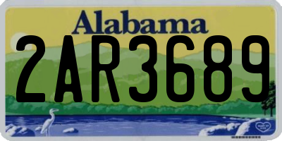 AL license plate 2AR3689