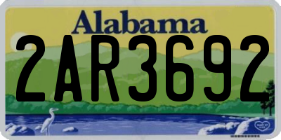 AL license plate 2AR3692