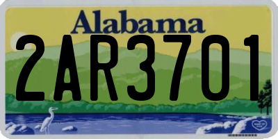 AL license plate 2AR3701